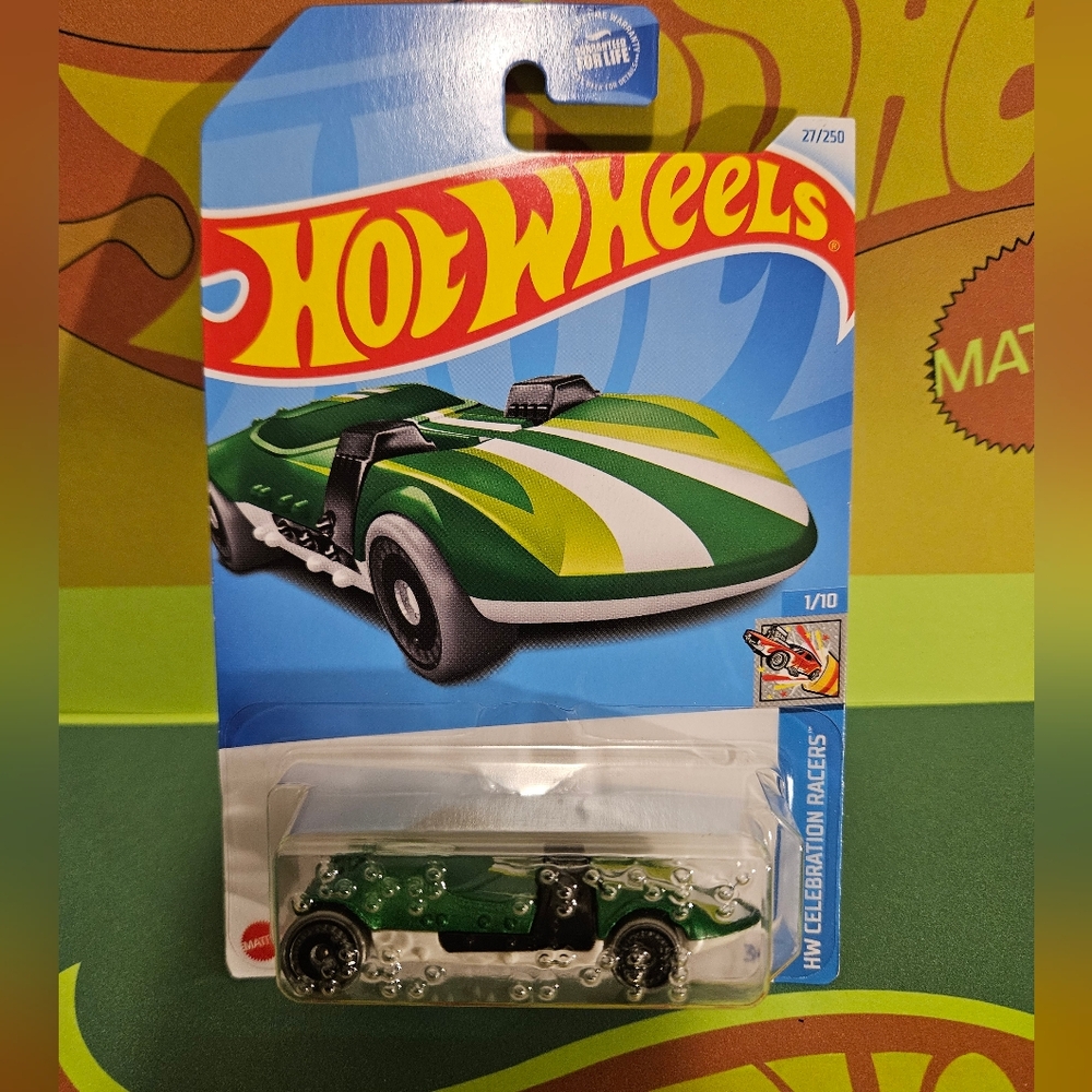 Mattel HW Green Braille Racers - Twin Mill